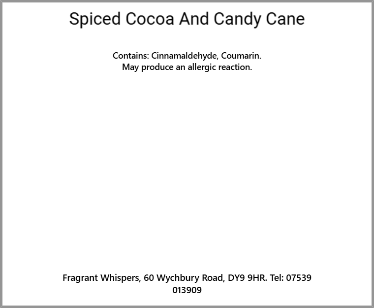 Spiced Cocoa and Candy Cane Wax Melt