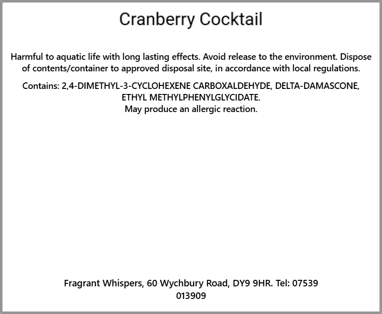 Cranberry Cocktail Wax Melt